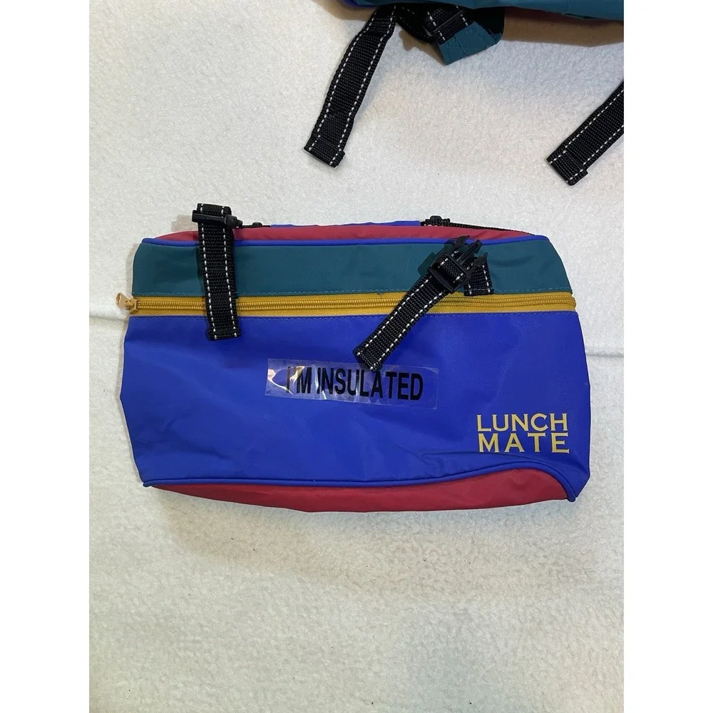 Schoolmate Back Pack Lunchbox Cooler Vintage 90s Colorful‎ Kids School Supplies